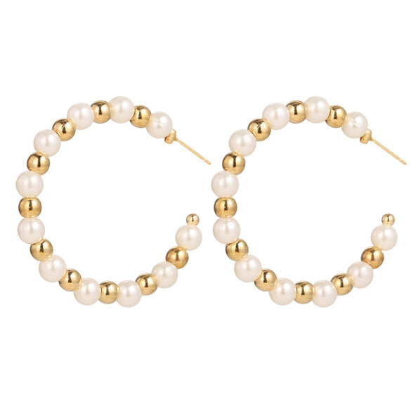 Jewelry Alloy Pearl Geometric Irregular Electroplated Earrings