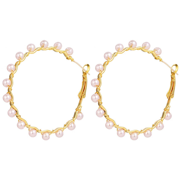 Jewelry Alloy Pearl Geometric Irregular Electroplated Earrings