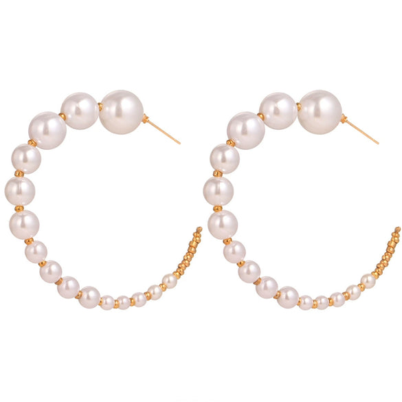 Jewelry Alloy Pearl Geometric Irregular Electroplated Earrings