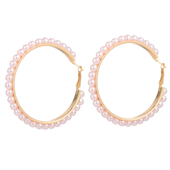 Jewelry Alloy Pearl Geometric Irregular Electroplated Earrings