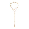 Jewelry Alloy Pendant Clavicle Chain With Imitation Pearl Geometric Pattern Electroplated Copperclad Iron Chain Highend Style