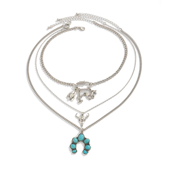Jewelry Alloy Pendant Necklace Retro Animal Zodiac Electroplating Clavicle Chain For Women