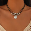 Jewelry Alloy Pendant Necklace With Geometric Pattern And Electroplating For Women