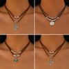 Jewelry Alloy Pendant Necklace With Geometric Pattern And Electroplating For Women