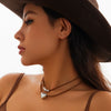 Jewelry Alloy Pendant Necklace With Geometric Pattern And Electroplating For Women