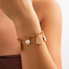 Jewelry Alloy Pendant Necklace With Geometric Pattern Electroplated Iron Chain And Imitation Pearls For Women In Ins Style