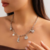 Jewelry Alloy Pendant Necklace With Geometric Pattern Electroplated Iron Chain And Imitation Pearls For Women In Ins Style