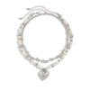Jewelry Alloy Pendant Necklace With Imitation Pearl Beaded Clavicle Chain Heart Shape Electroplating Versatile Style For Women
