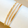 Jewelry Alloy Plain Circle Thin Ring Beating Pattern Electroplating Geometric Bracelet Suit