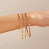 Jewelry Alloy Plain Circle Thin Ring Beating Pattern Electroplating Geometric Bracelet Suit