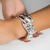 Jewelry Alloy Pleated Liquid Metal Style Irregular Retro Bracelet For Women Electroplated