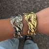 Jewelry Alloy Pleated Liquid Metal Style Irregular Retro Bracelet For Women Electroplated
