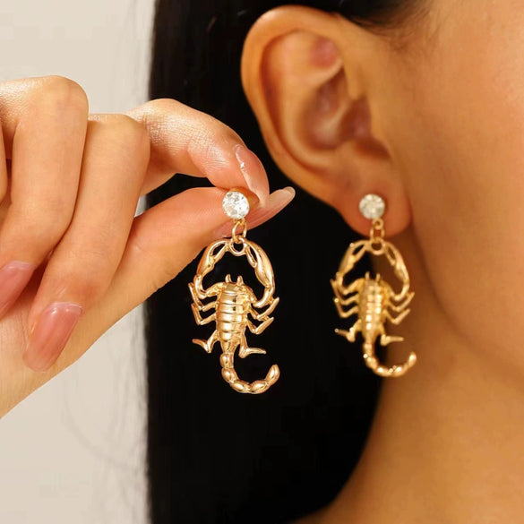 Jewelry Alloy Punk Animal Scorpion Clip Earrings Electroplating