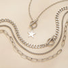 Jewelry Alloy Punk Style Fivepointed Star Geometric Pendant Necklace With Electroplating