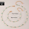 Jewelry Alloy Resin Drop Shape Beaded Necklace Electroplating