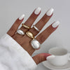 Jewelry Alloy Resin Geometric Water Drop Hug Ring Electroplating Minimalist Style