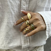 Jewelry Alloy Resin Geometric Water Drop Hug Ring Electroplating Minimalist Style