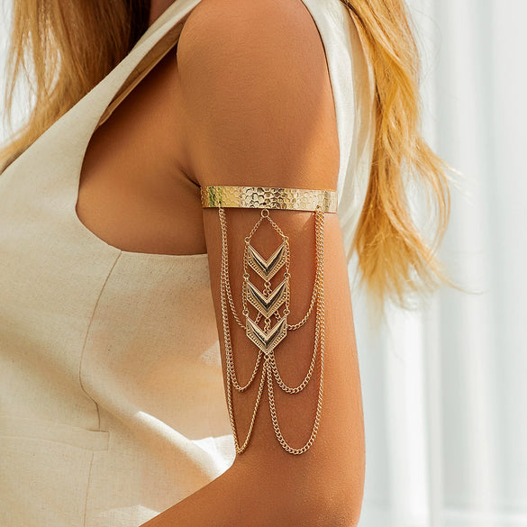 Jewelry Alloy Retro Fashion Multilayer Direction Arrow Tassel Arm And Leg Chain Electroplating Women's