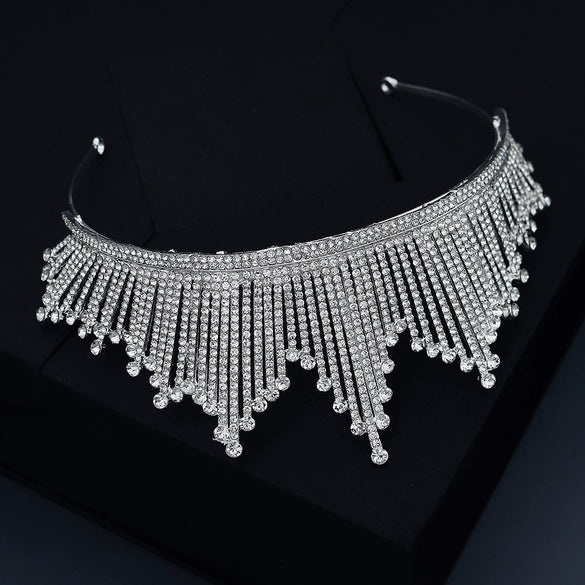 Jewelry Alloy Rhinestone Geometric Wedding Hair Accessories Headdress Crown For Women