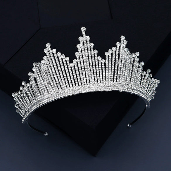 Jewelry Alloy Rhinestone Geometric Wedding Hair Accessories Headdress Crown For Women