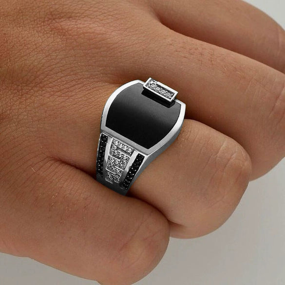 Jewelry Alloy Ring With Masonic Totem And Flower Pattern Electroplated For Women