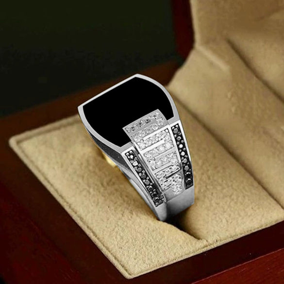 Jewelry Alloy Ring With Masonic Totem And Flower Pattern Electroplated For Women