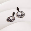 Jewelry Alloy Round Short Earrings With Black And White Color And Electroplating Treatment