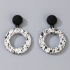 Jewelry Alloy Round Short Earrings With Black And White Color And Electroplating Treatment