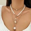 Jewelry Alloy Shell Conch Tassel Starfish Multi Layer Necklace Electroplated For Women