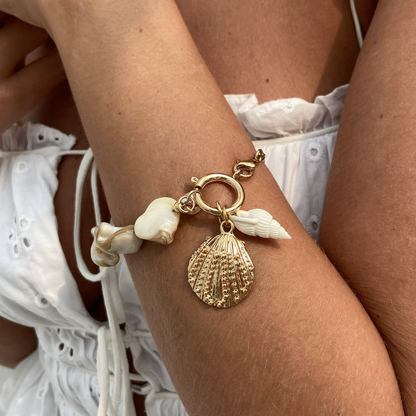 Jewelry Alloy Shell Imitation Pearl Plastic Flower Geometric Pendant Clavicle Chain Electroplated Vacation Minimalist Style