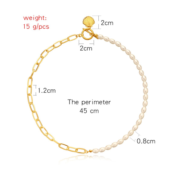 Jewelry Alloy Shell Scallop Pendant Necklace With Electroplating Treatment