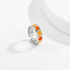 Jewelry Alloy Simple Geometric Heart And Starshaped Ring With Oil Dropping Design For Women