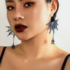 Jewelry Alloy Spider Animal Zodiac Hollow Electroplated Tassel Earrings For Women Dark Style