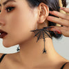 Jewelry Alloy Spider Animal Zodiac Hollow Electroplated Tassel Earrings For Women Dark Style