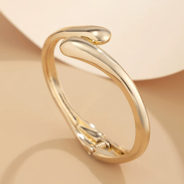 Jewelry Alloy Spring Bracelet Irregular Water Drop Shape Electroplating Minimalist Style