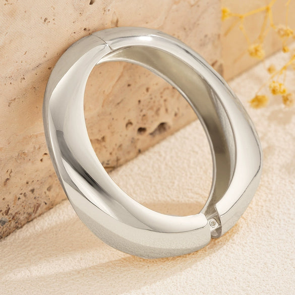 Jewelry Alloy Spring Bracelet Irregular Water Drop Shape Electroplating Minimalist Style
