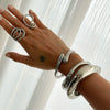 Jewelry Alloy Spring Bracelet Irregular Water Drop Shape Electroplating Minimalist Style