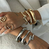 Jewelry Alloy Spring Bracelet Irregular Water Drop Shape Electroplating Minimalist Style