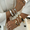 Jewelry Alloy Spring Bracelet Irregular Water Drop Shape Electroplating Minimalist Style