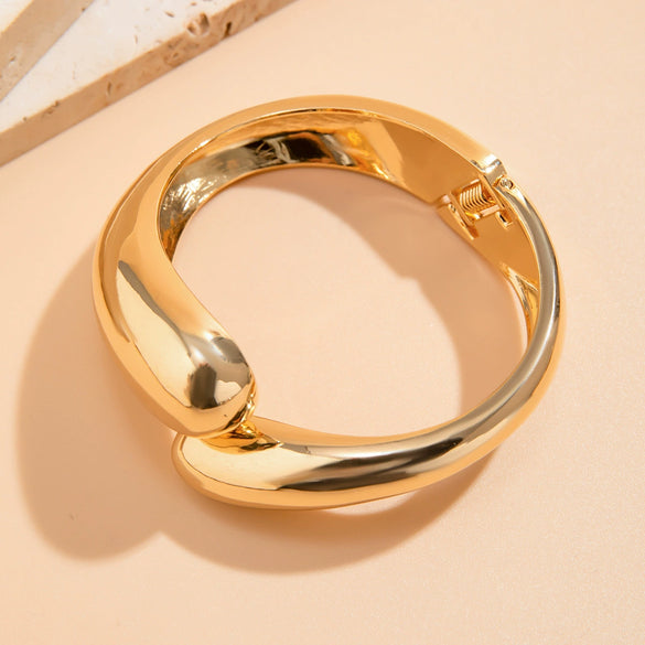 Jewelry Alloy Square Notch Irregular Exaggerated Design Electroplated Bracelet