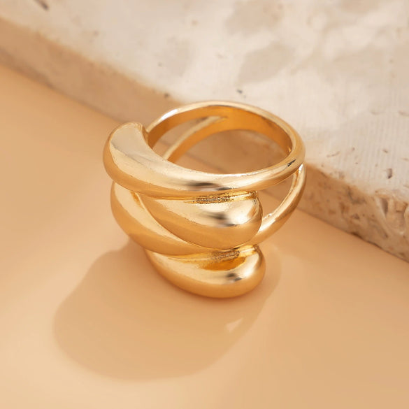 Jewelry Alloy Square Notch Irregular Exaggerated Design Electroplated Bracelet