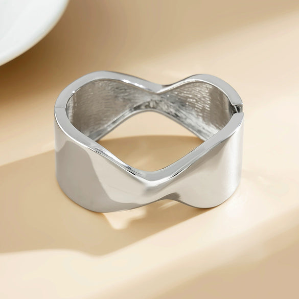 Jewelry Alloy Square Notch Irregular Exaggerated Design Electroplated Bracelet