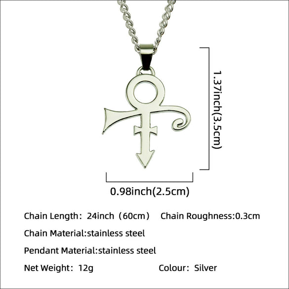 Jewelry Alloy Stainless Steel Geometric Cross Symbol Pendant Cuban Chain Electroplated Personality Necklace
