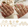 Jewelry Alloy Star And Moon Ring Set With Butterfly Geometric Design And Microinlaid Diamond For Women