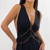 Jewelry Alloy Star Metal Multi Layer Chest Body Chain For Women Electroplated