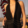 Jewelry Alloy Star Metal Multi Layer Chest Body Chain For Women Electroplated