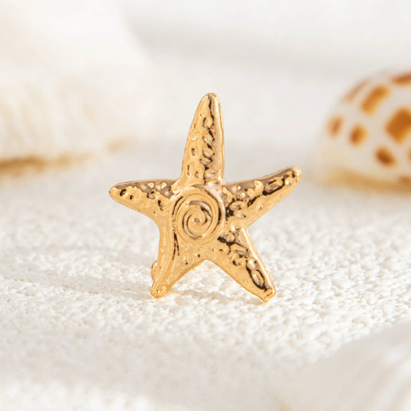 Jewelry Alloy Starfish Geometric Simple Electroplating Earring Suit For Women