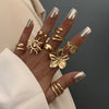 Jewelry Alloy Starfish Scallop Flower Open Ring Electroplating For Women