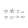 Jewelry Alloy Starfish Scallop Flower Open Ring Electroplating For Women