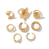 Jewelry Alloy Starfish Scallop Flower Open Ring Electroplating For Women
